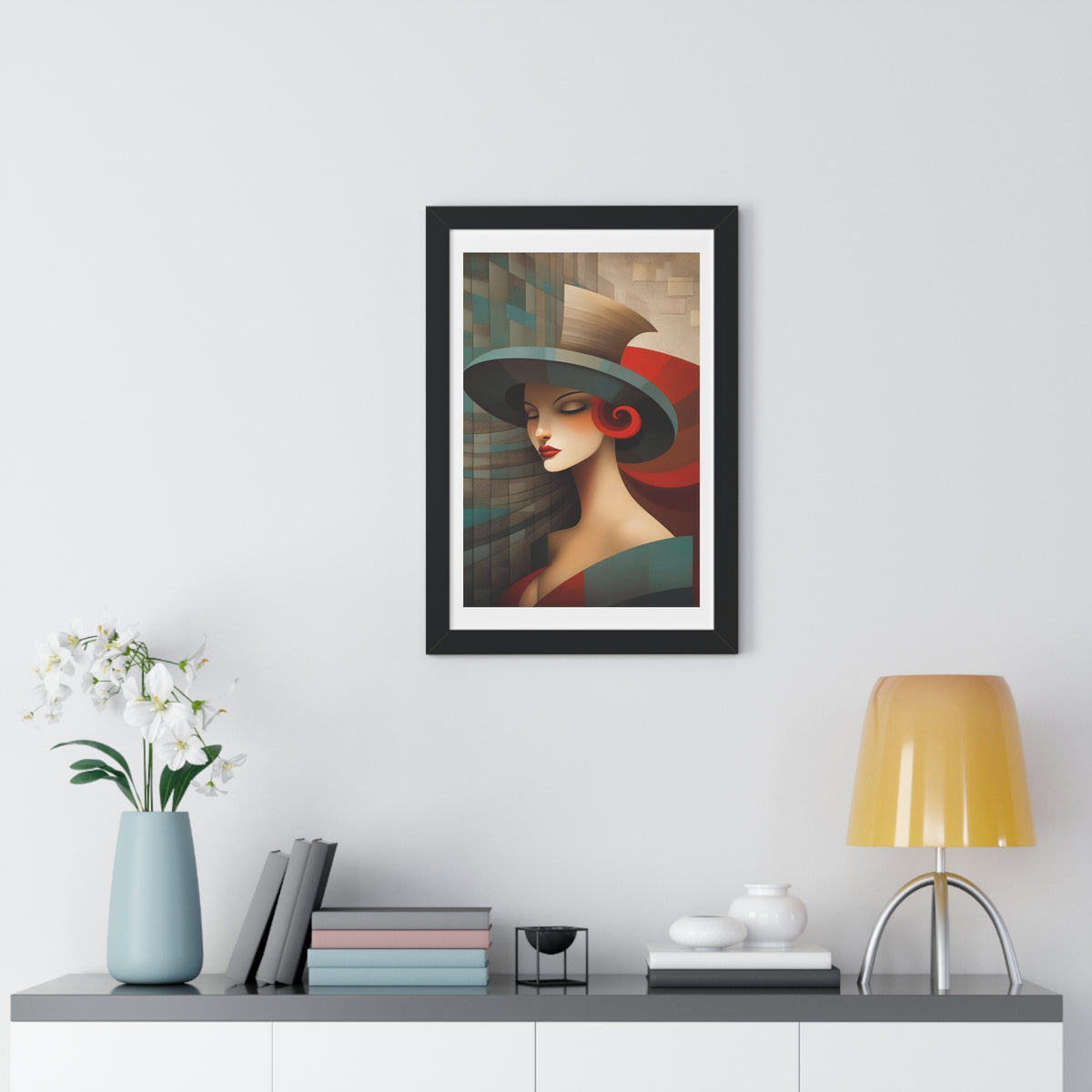 Abstract Lady Framed Vertical Poster