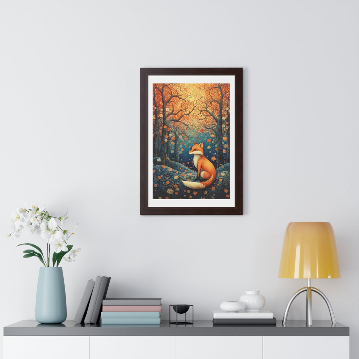 Abstract Fox Framed Vertical Poster