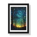 Abstract Night View Framed Vertical Poster