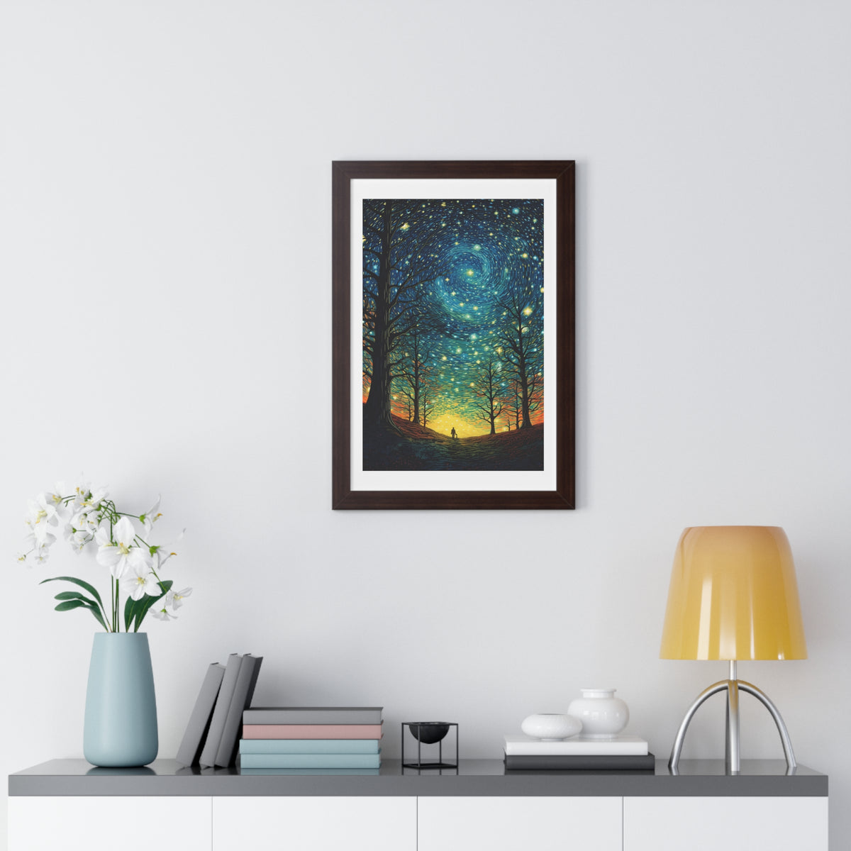 Abstract Night View Framed Vertical Poster