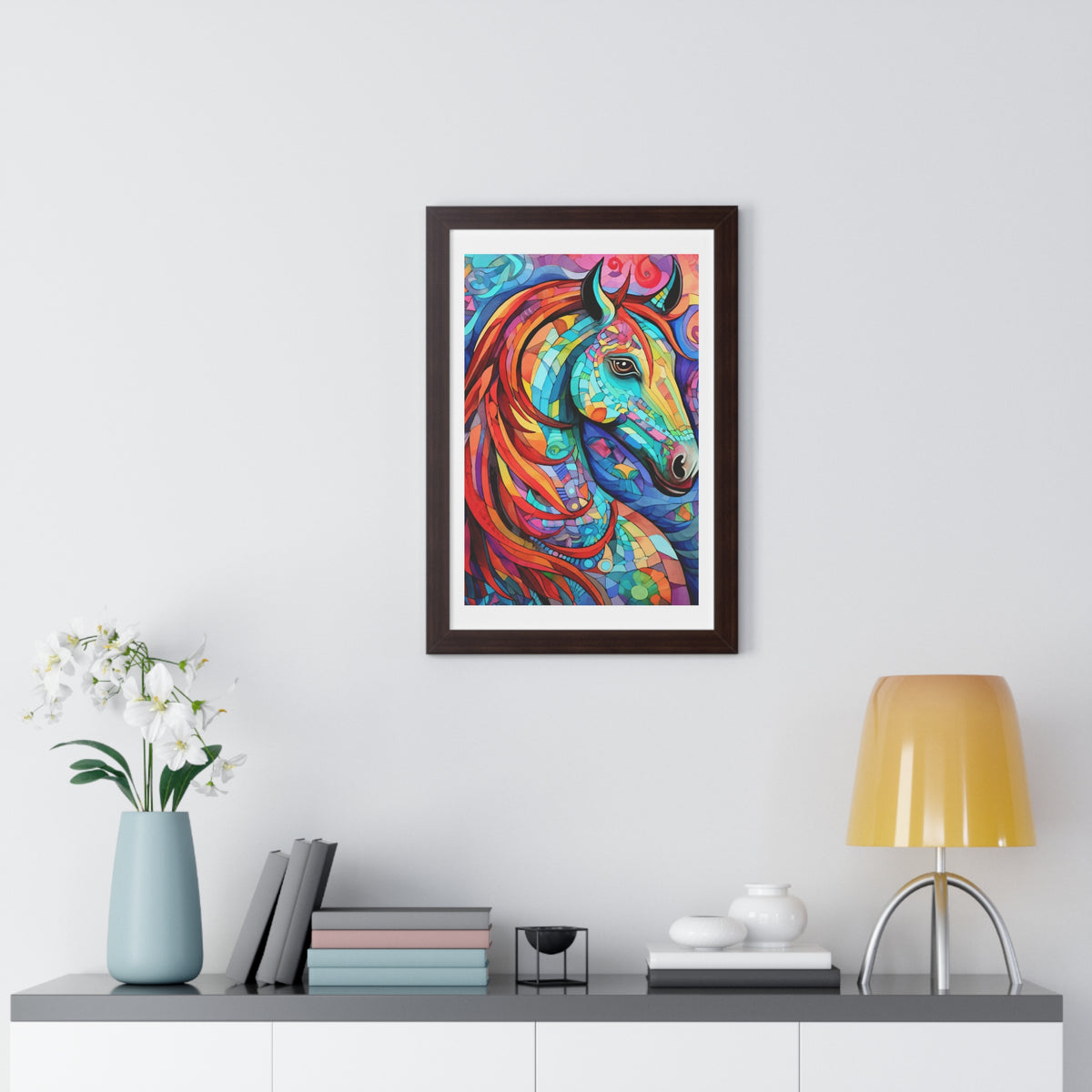 Abstract Horse Framed Vertical Poster