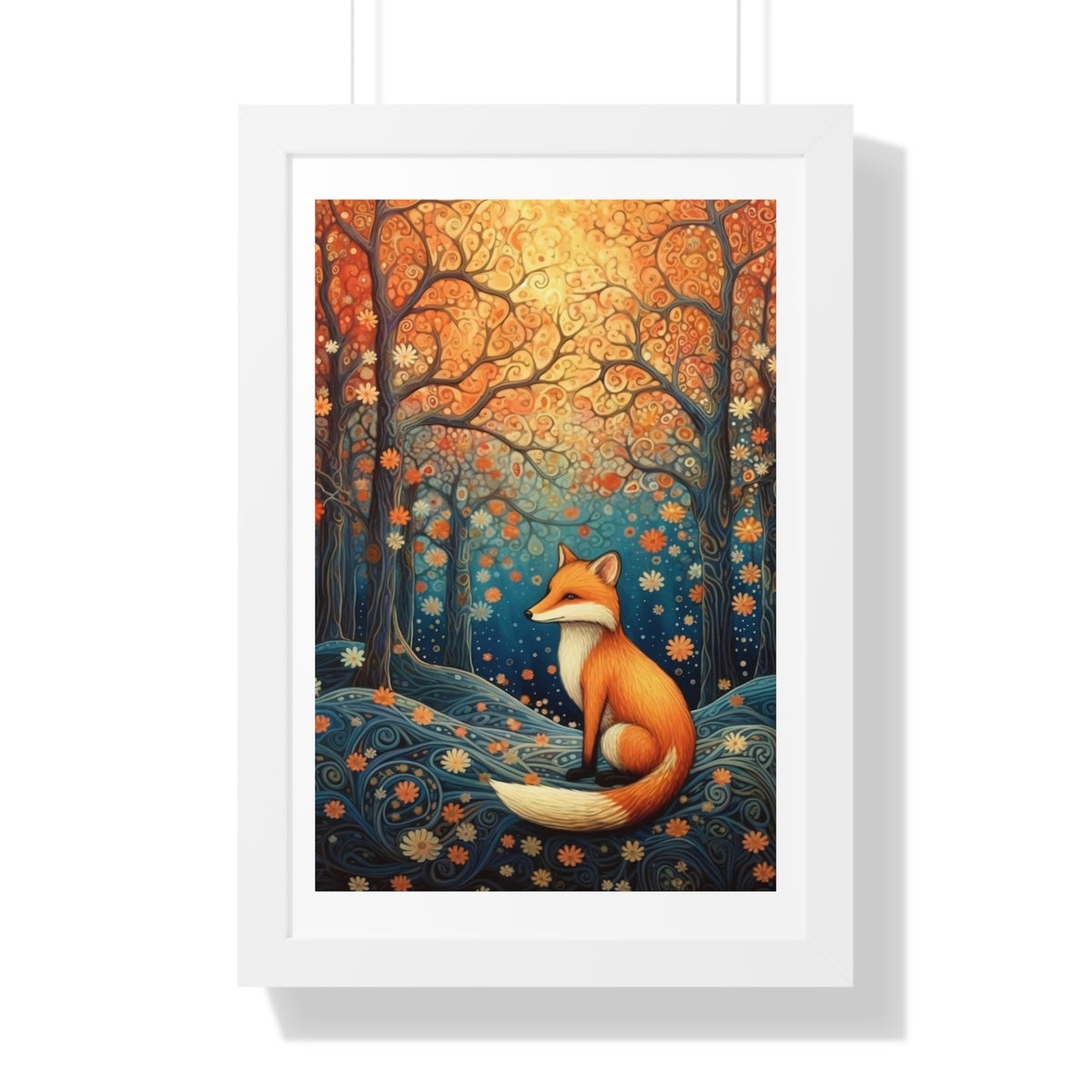 Abstract Fox Framed Vertical Poster