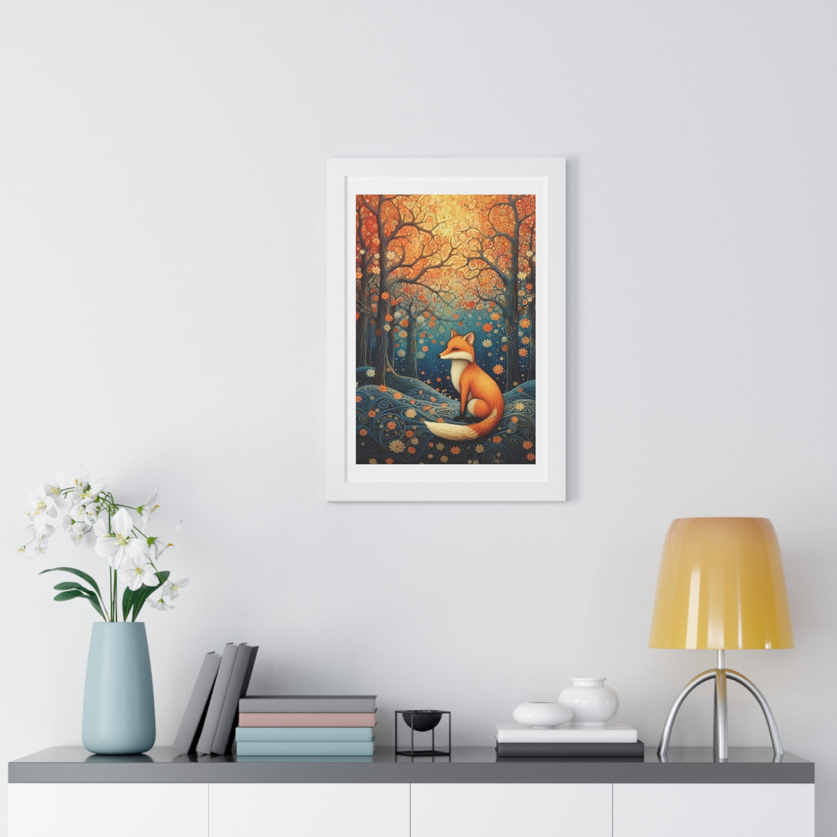 Abstract Fox Framed Vertical Poster