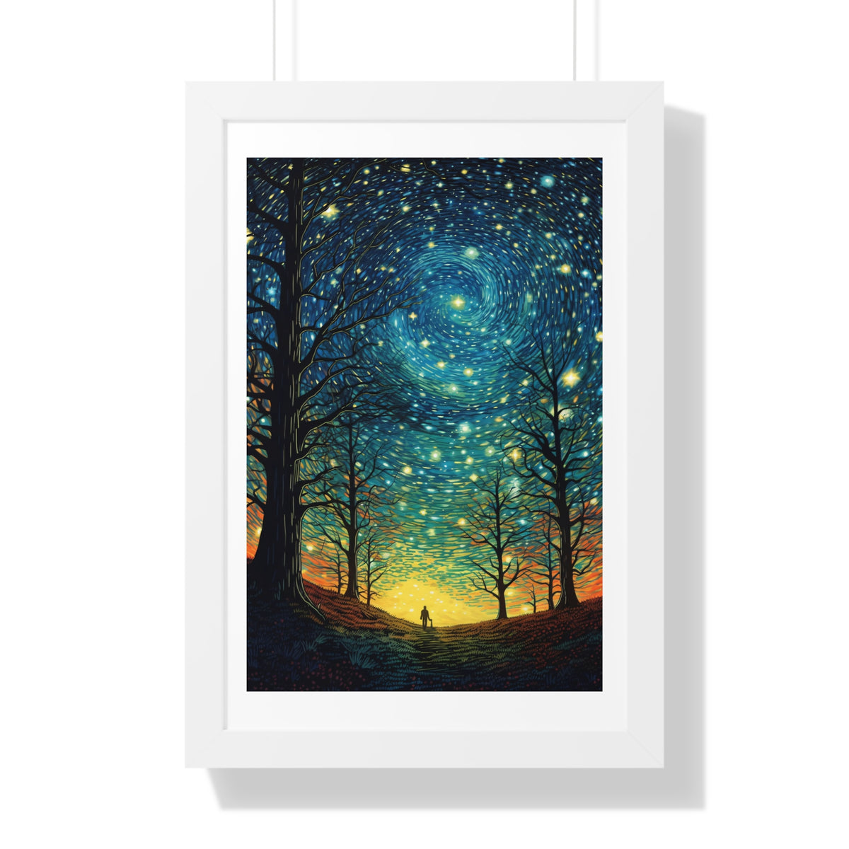 Abstract Night View Framed Vertical Poster