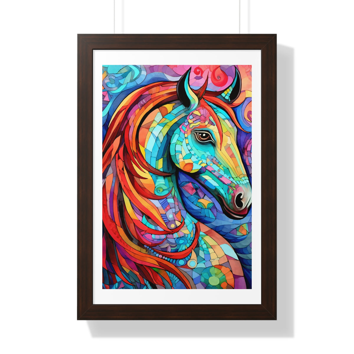 Abstract Horse Framed Vertical Poster