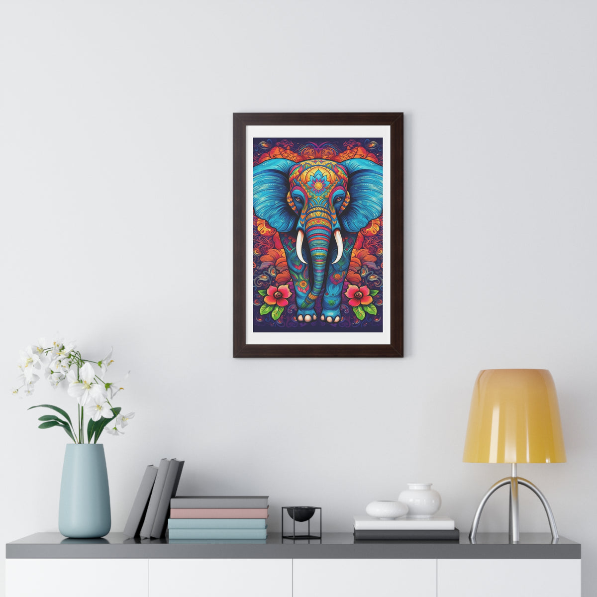 Abstract Elephant Framed Vertical Poster