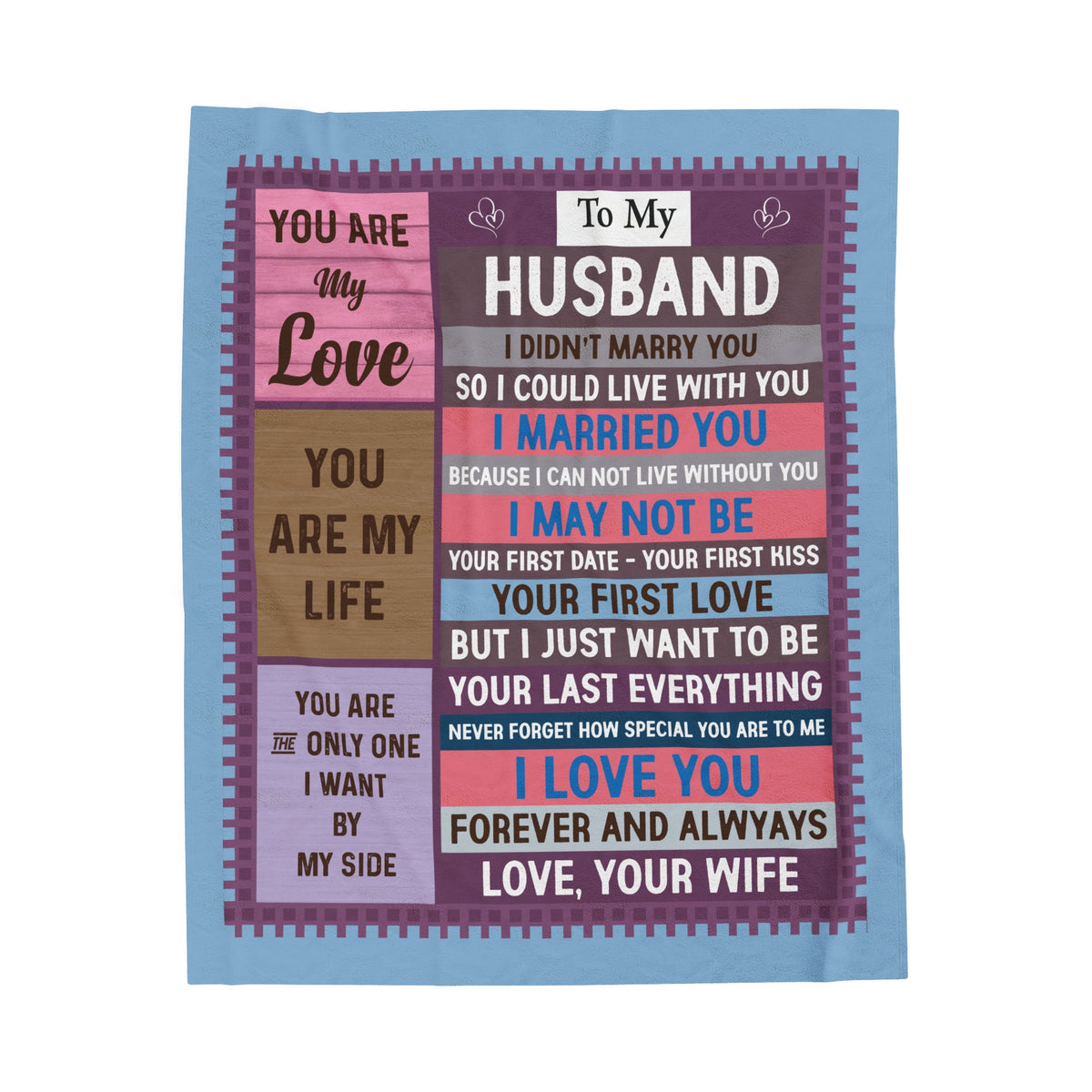 Gift For Husband Velveteen Plush Blanket