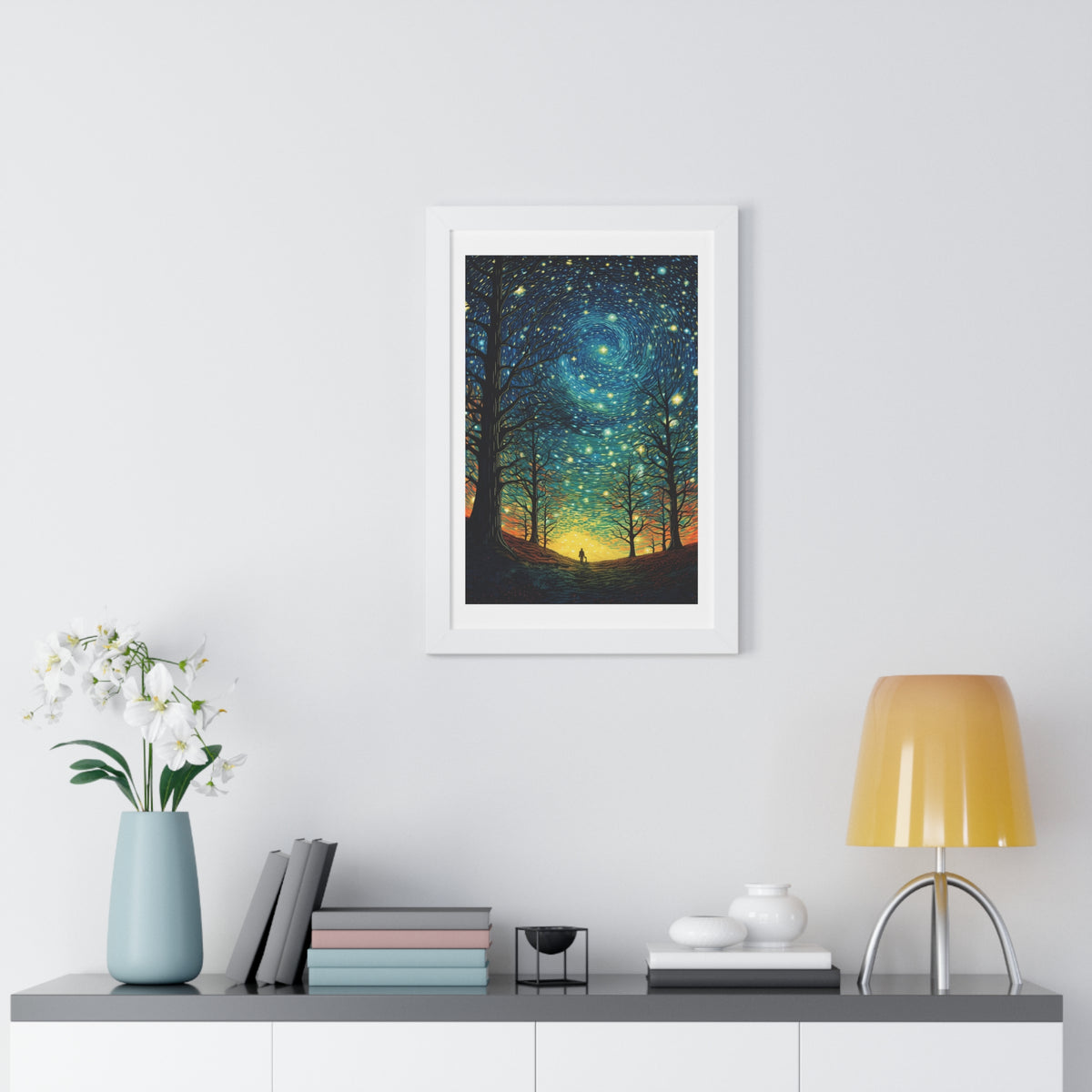 Abstract Night View Framed Vertical Poster