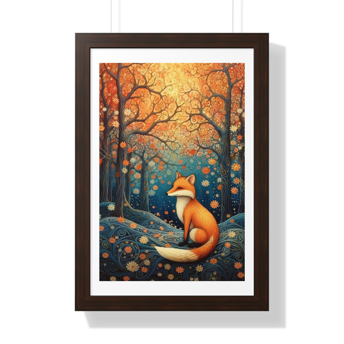 Abstract Fox Framed Vertical Poster