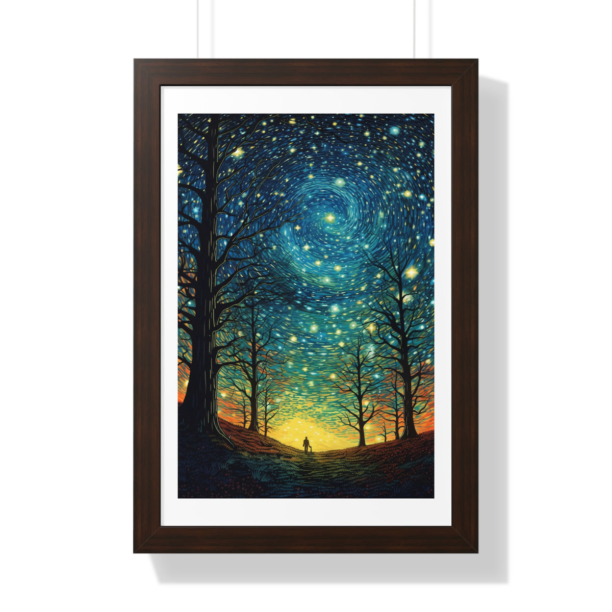 Abstract Night View Framed Vertical Poster