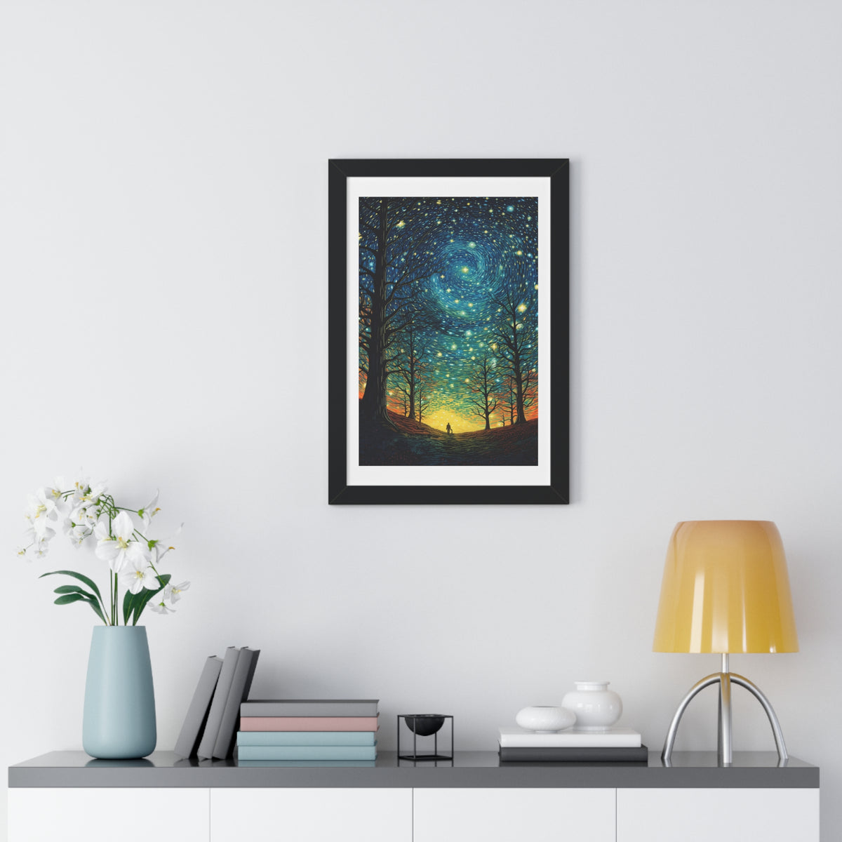 Abstract Night View Framed Vertical Poster