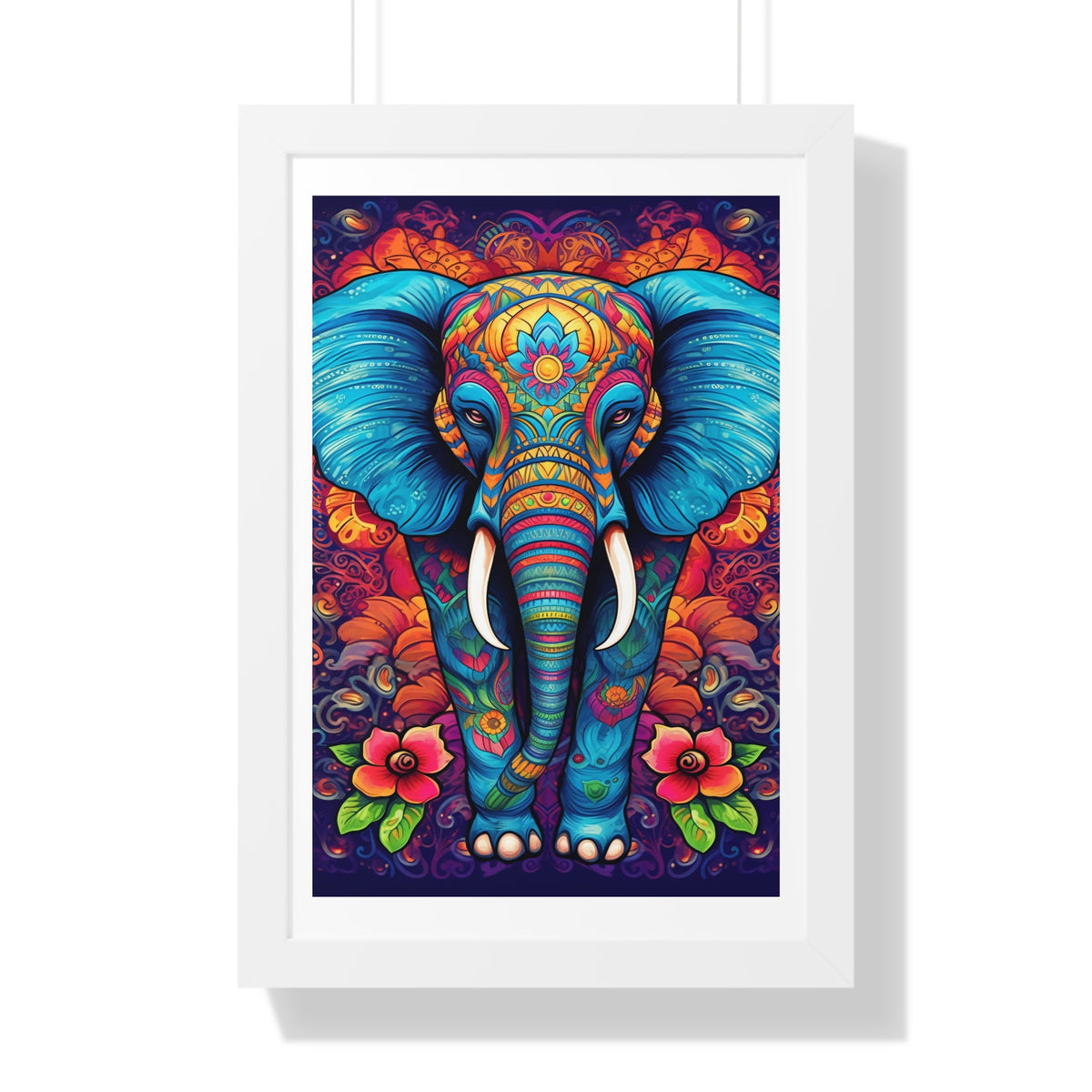 Abstract Elephant Framed Vertical Poster