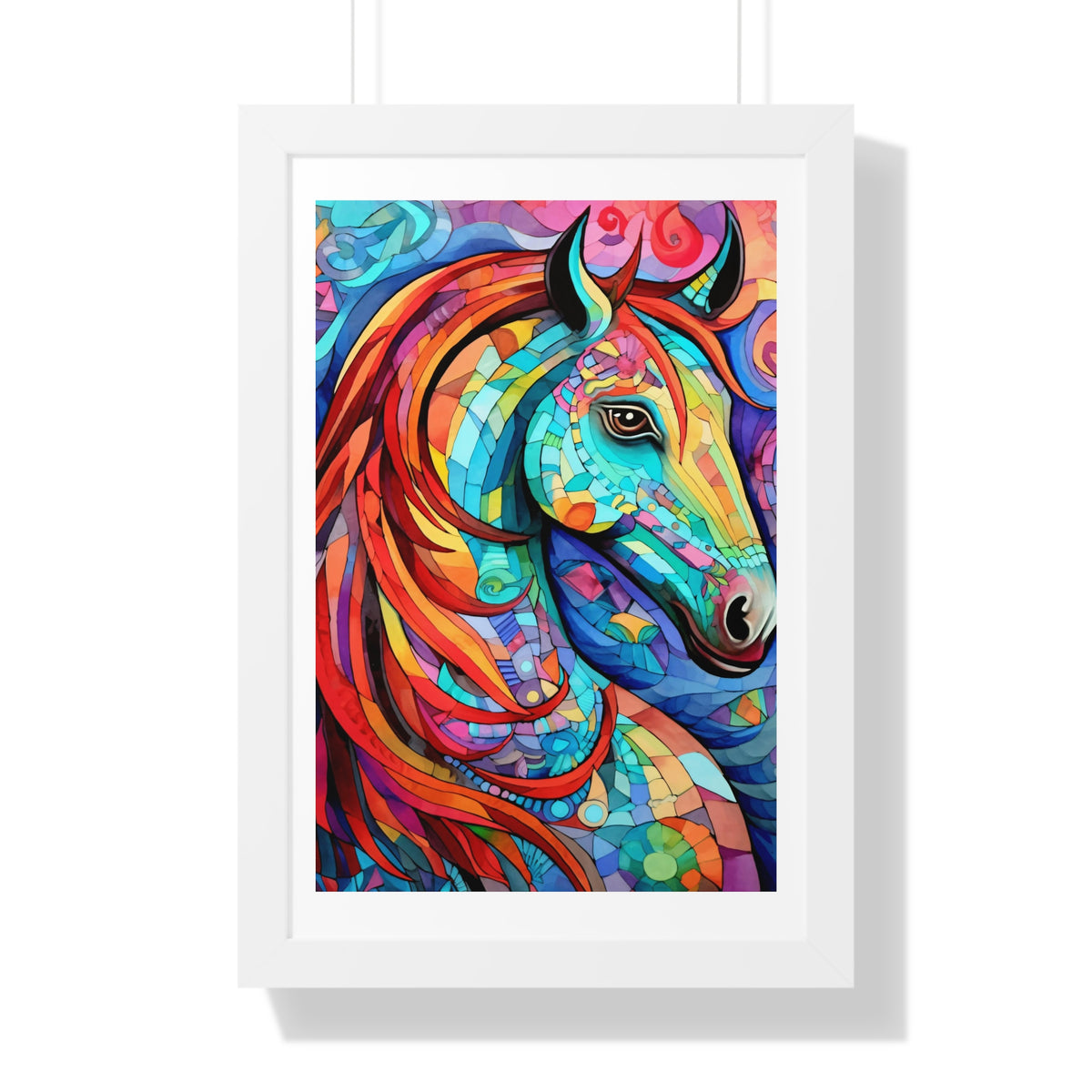 Abstract Horse Framed Vertical Poster