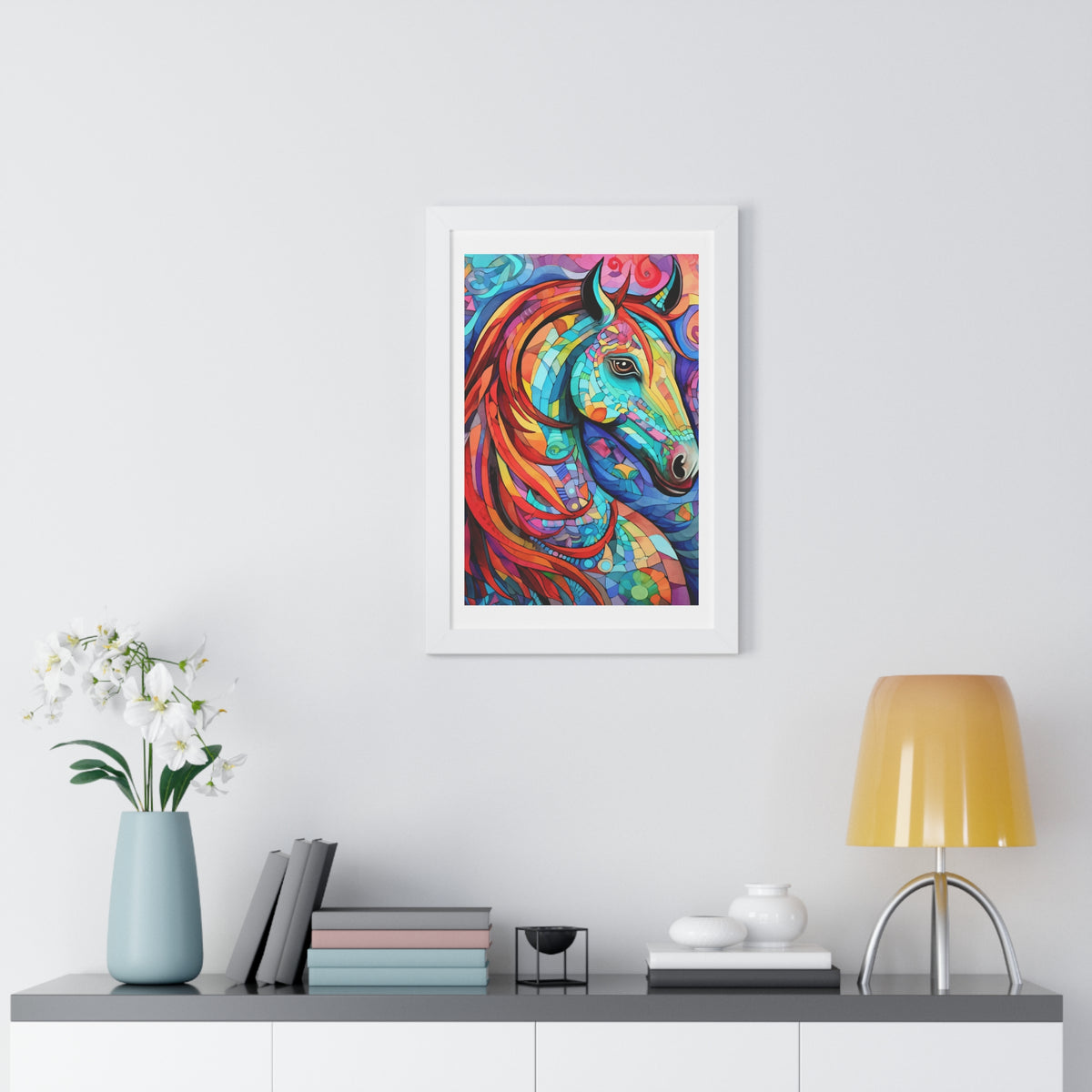 Abstract Horse Framed Vertical Poster