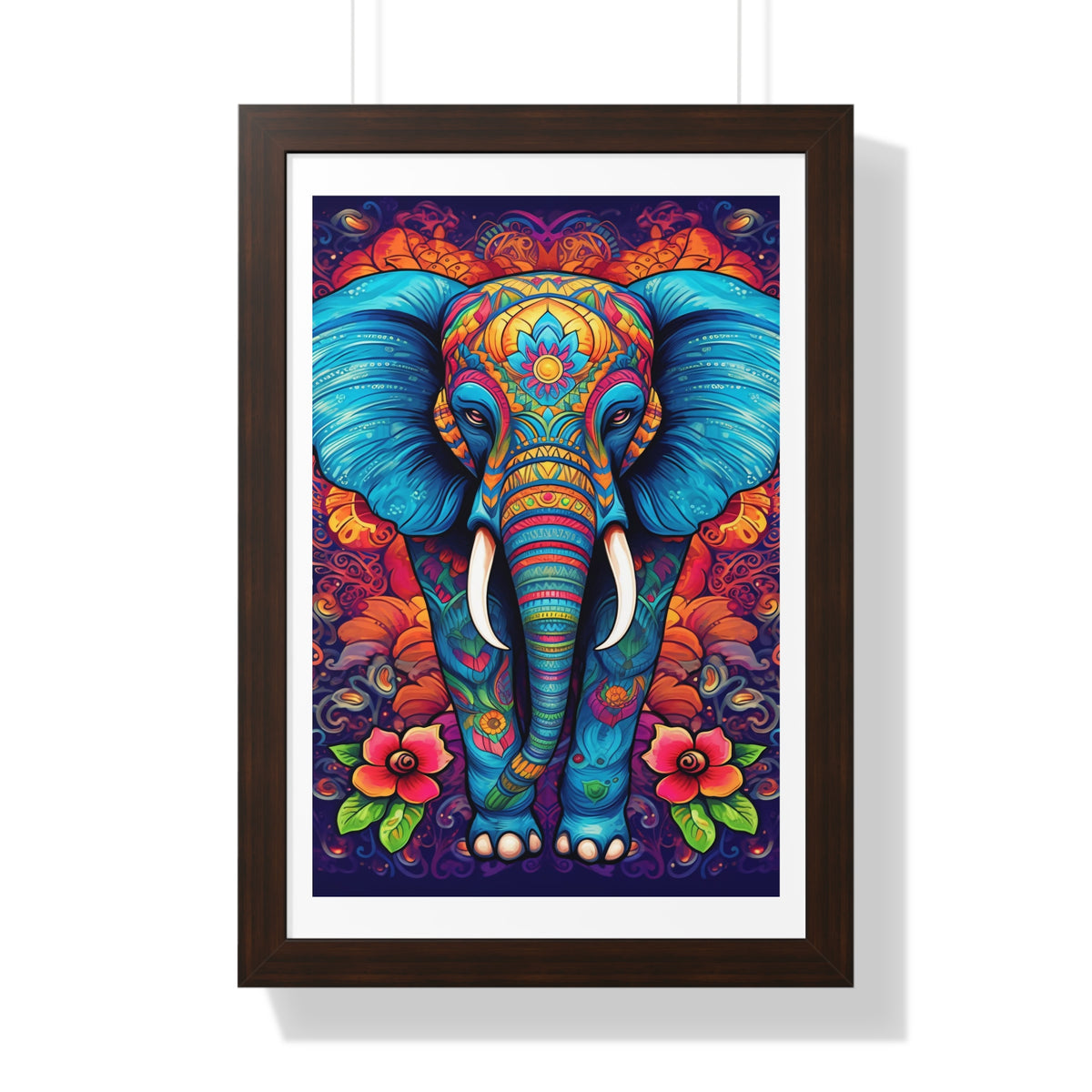 Abstract Elephant Framed Vertical Poster