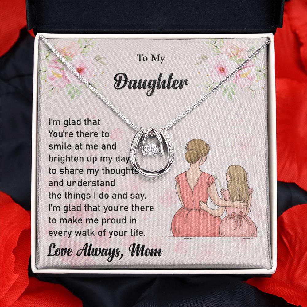 To My Daughter Lucky In Love Necklace