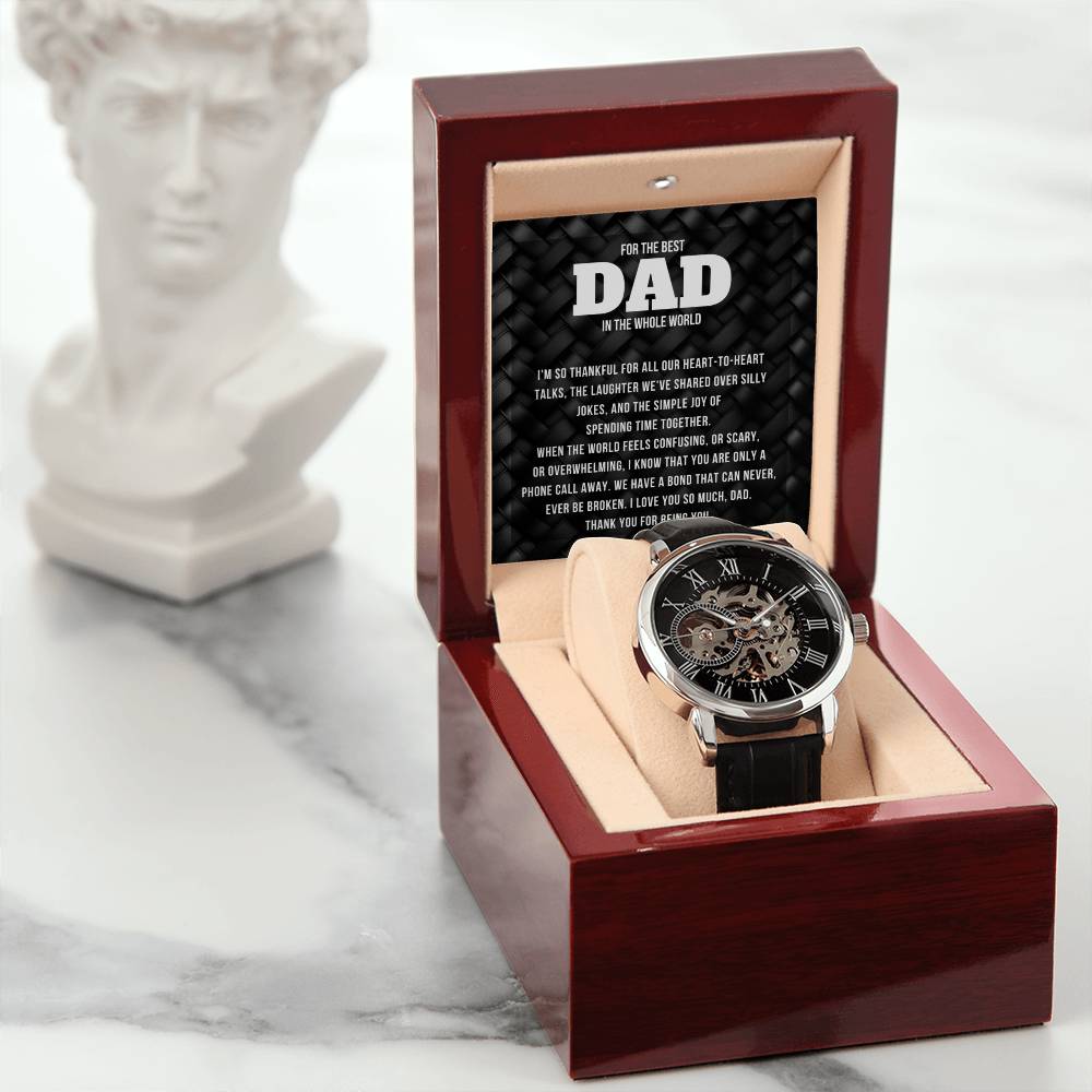 For The Best Dad Men's Openwork Watch