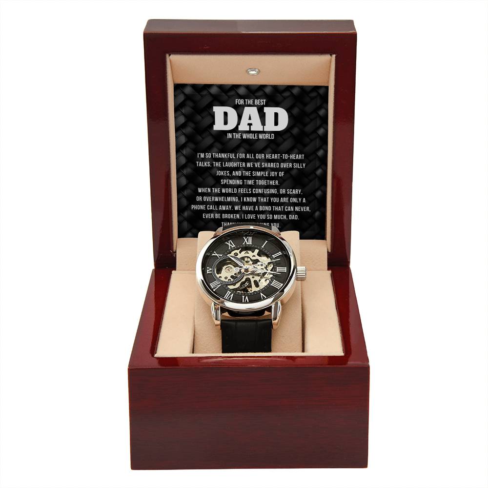 For The Best Dad Men's Openwork Watch