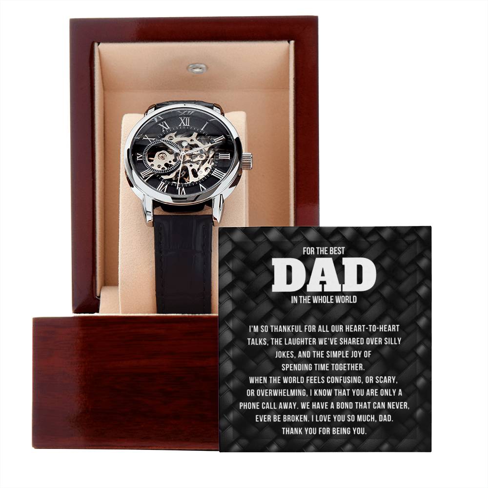 For The Best Dad Men's Openwork Watch