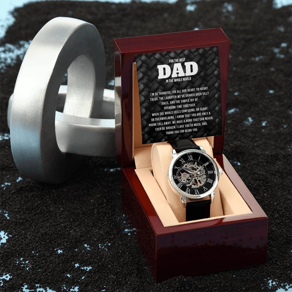 For The Best Dad Men's Openwork Watch