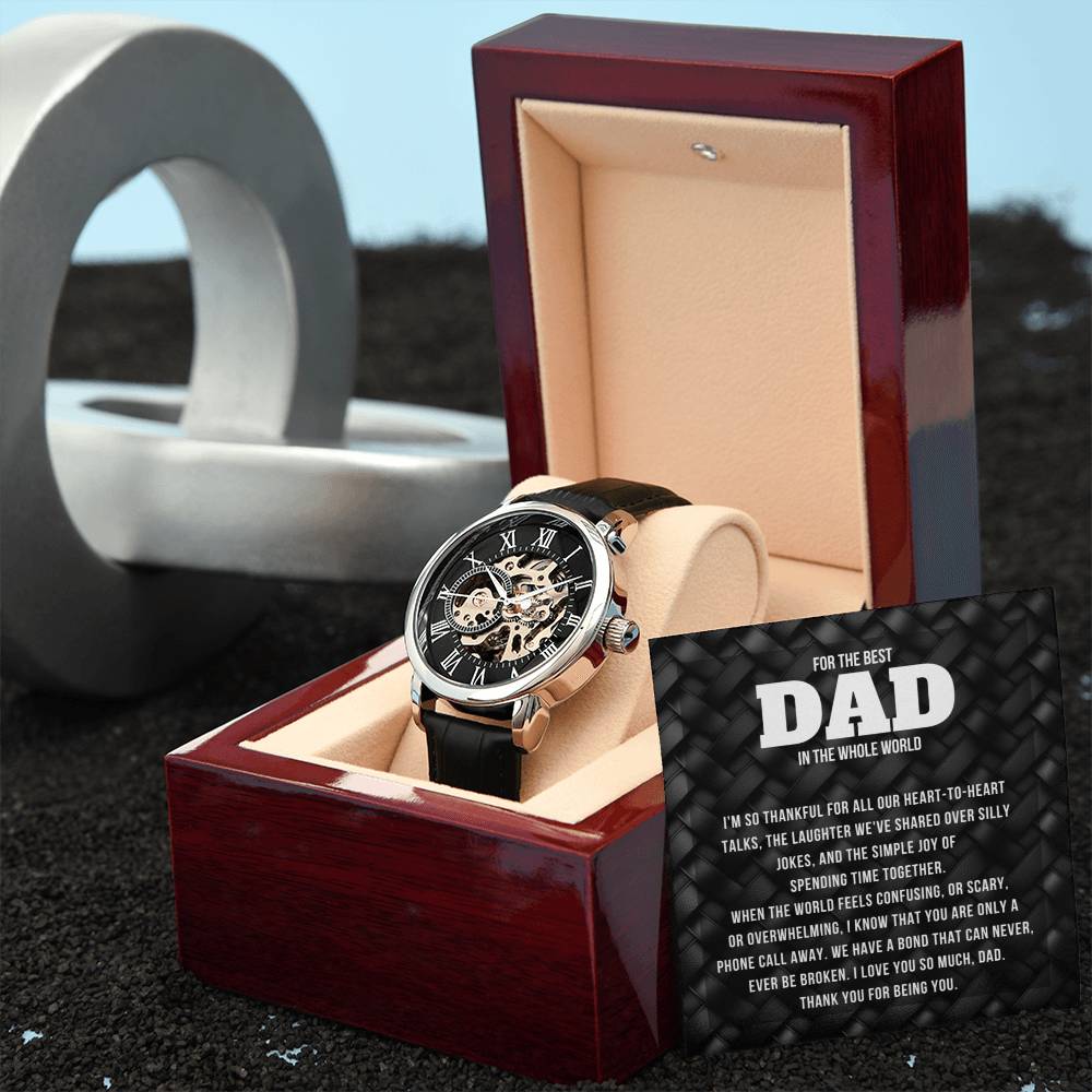 For The Best Dad Men's Openwork Watch