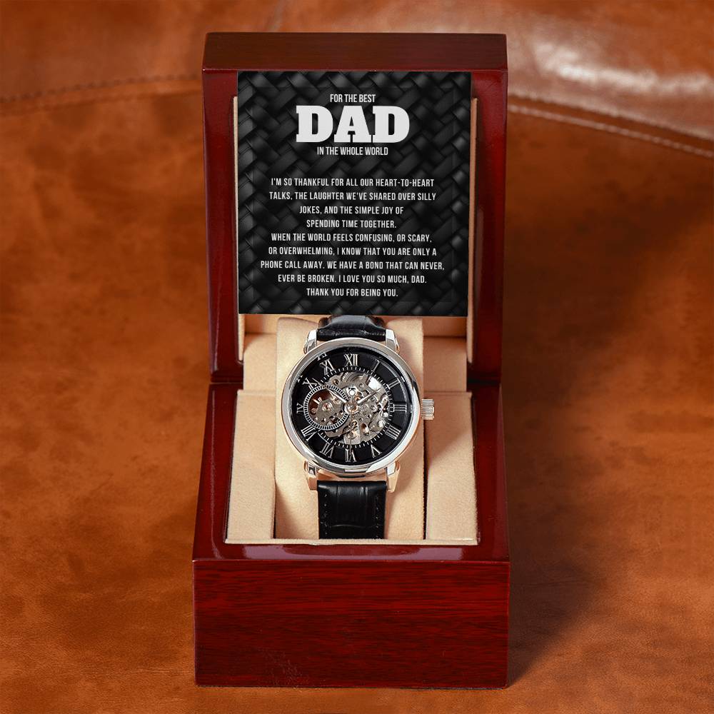 For The Best Dad Men's Openwork Watch