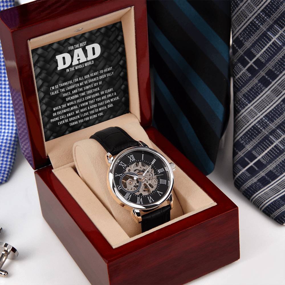 For The Best Dad Men's Openwork Watch