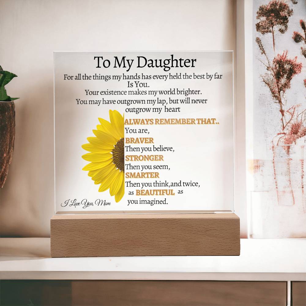 Acrylic Square Plaque For Daughter